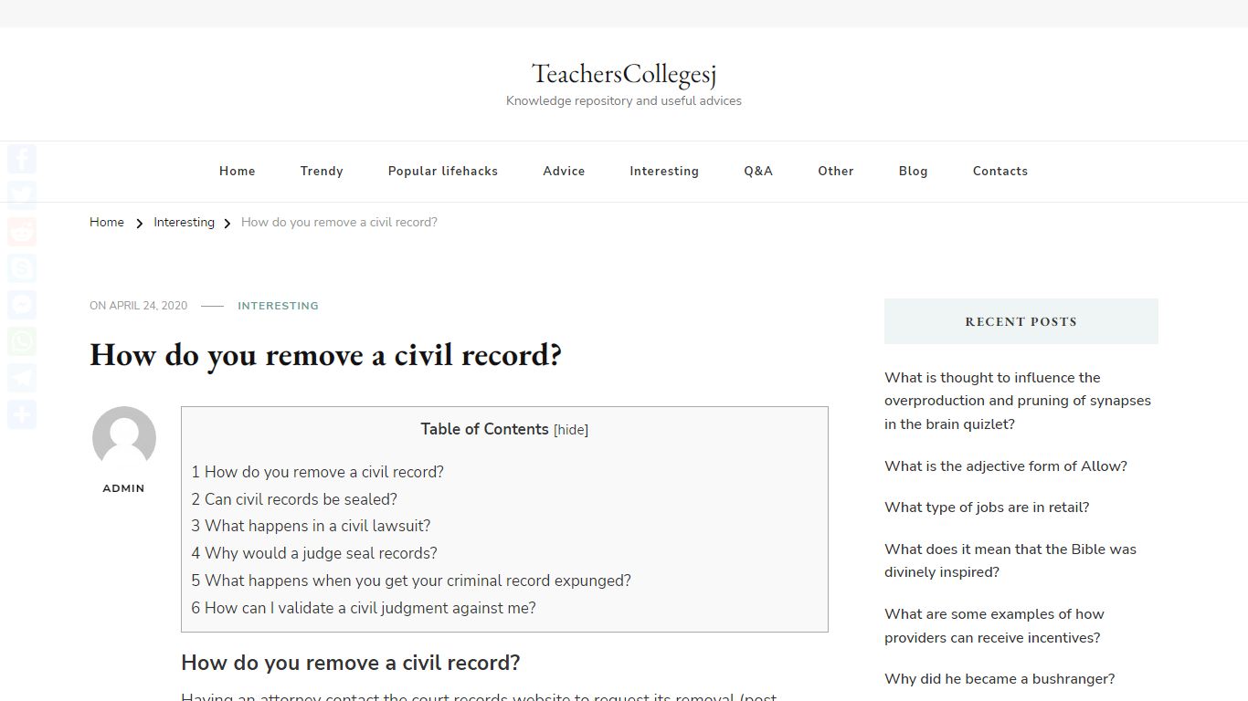 How do you remove a civil record? – TeachersCollegesj